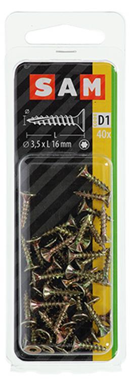 Mack 1017285 - spainplschr.vzkop-auto-assemblage plaqué jaune 40 pièces 3,5 x 16 mm | 10 pièces