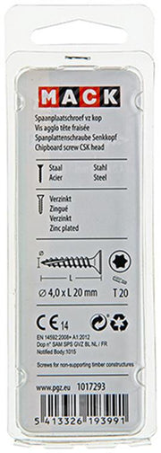 Mack 1017293 - spainplschr.vzkop-selfb. plaqué jaune 30 pièces 4,0 x 20 mm | 10 pièces - afbeelding 3