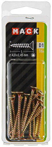 Mack 1017298 - tête de vis à copeaux à monter soi-même plaquée jaune 16 pièces 4,0 x 45 mm | 10 pièces - afbeelding 2