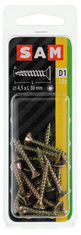 Mack 1017303 - spainplschr.vzkop-auto-assemblage plaqué jaune 18 pièces 4,5 x 30 mm | 10 pièces