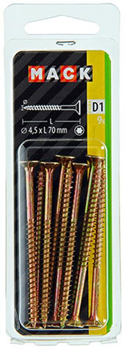 Mack 1017309 - spainplschr.vzkop-selfb. plaqué jaune 9 pièces 4,5 x 70 mm | 10 pièces - afbeelding 2