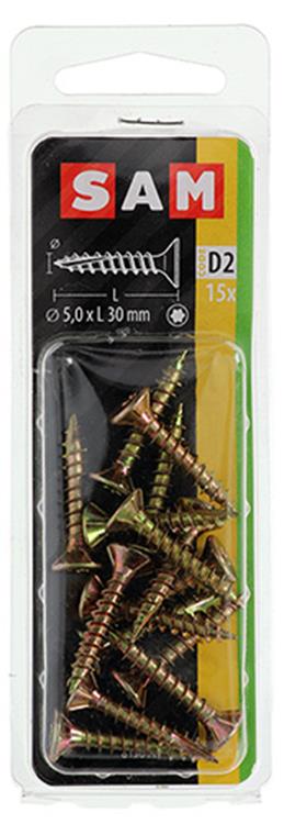 Mack 1017311 - spainplschr.vzkop-selfb. plaqué jaune 15 pièces 5,0 x 30 mm | 10 pièces