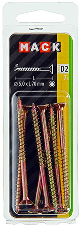 Mack 1017315 - spainplschr.vzkop-auto-assemblage plaqué jaune 7 pièces 5,0 x 70 mm | 10 pièces