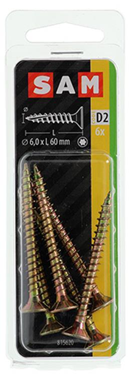 Mack 1017319 - spainplschr.vzkop-selfb. plaqué jaune 6 pièces 6,0 x 60 mm | 10 pièces