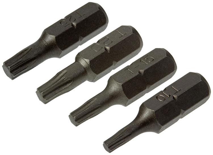 Mack 1017329 - embout à vis Torx acier non traité 4 pcs t10-15 20-25 | 10 pièces