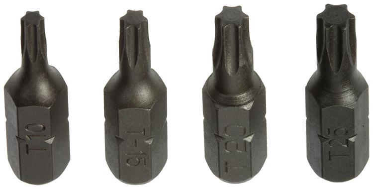 Mack 1017329 - embout à vis Torx acier non traité 4 pcs t10-15 20-25 | 10 pièces