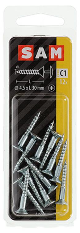 Mack 1017330 - vis avec alésage à tête, acier galvanisé. 12 pièces 4,5 x 30 mm | 10 pièces