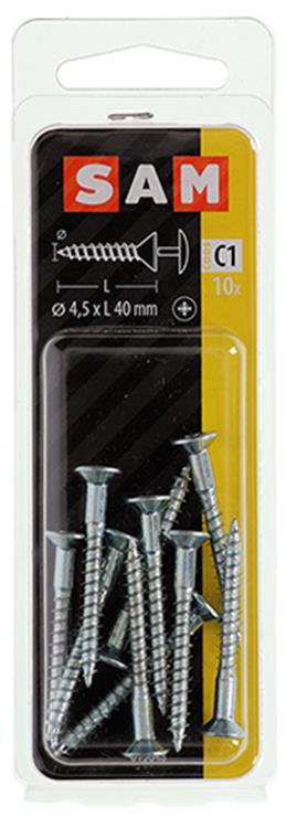 Mack 1017332 - vis avec alésage à tête, acier galvanisé. 10 pièces 4,5 x 40 mm | 10 pièces