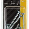 Mack 1017356 - vis à bois tête fraisée galvanisée 14 pcs 4,0 x 40 mm | 10 pièces