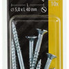 Mack 1017363 - vis à bois tête fraisée galvanisée 10 pcs 5,0 x 40 mm | 10 pièces