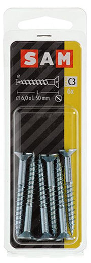 Mack 1017366 - vis à bois tête fraisée galvanisée 6 pcs 6,0 x 50 mm | 10 pièces - afbeelding 2