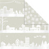 Papier design Vivi Gade, maisons et flocons de neige, feuille 30,5x30,5 cm, 180 gr, 3 feuilles 1 boîte