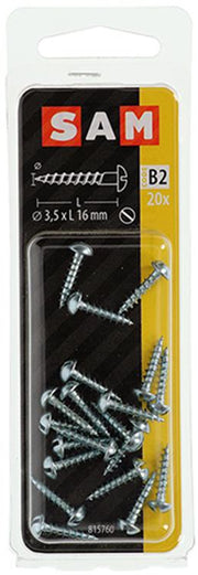Mack 1017369 - vis à bois tête cylindrique acier galvanisé 20 pcs 3,5 x 16 mm | 10 pièces - afbeelding 2