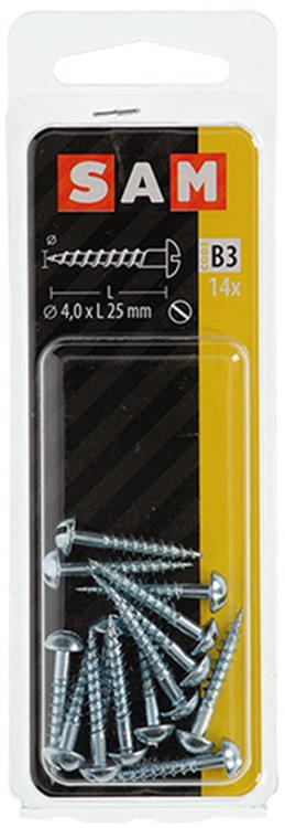 Mack 1017373 - vis à bois à tête cylindrique en acier galvanisé 14 pcs 4,0 x 25 mm | 10 pièces