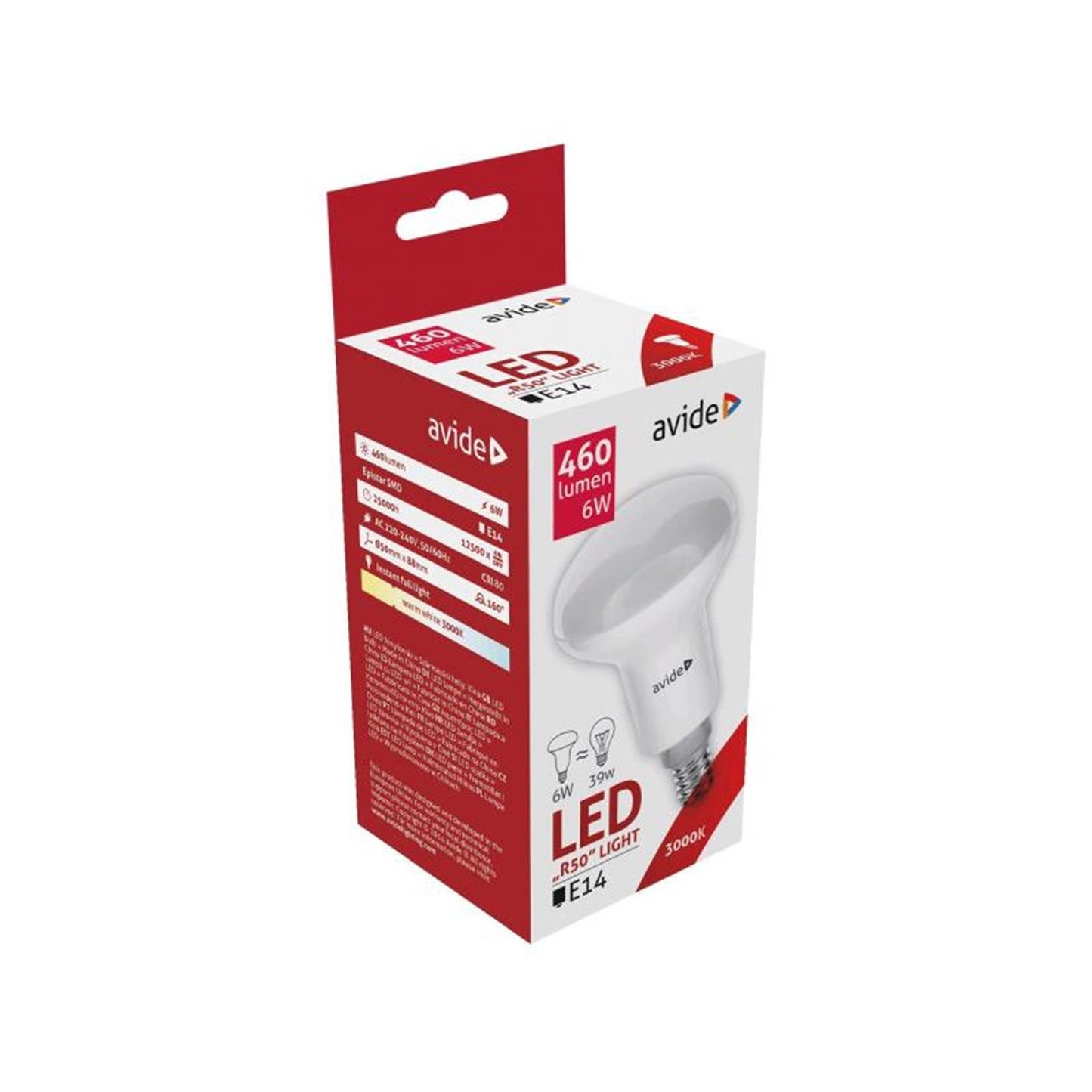 Lampe LED Avide R50 4,9W E14 WW 470 lumens