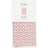 Sacs en papier Vivi gade, trompette, h: 21 cm, dim. 6x12 cm, 80 g, rouge, blanc, 8 pièces 1 boîte - afbeelding 2