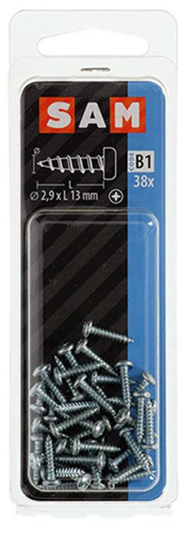 Mack 1017435 - vis autotaraudeuse à tête cylindrique galv. 38 pièces 2,9 x 13 mm | 10 pièces