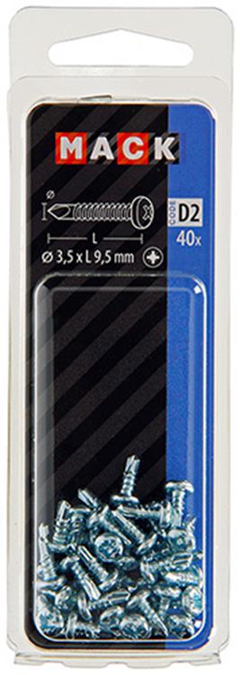 Mack 1017467 - vis autoperceuse cyl. cond. 40 pièces 3,5 x 9,5 mm | 10 pièces