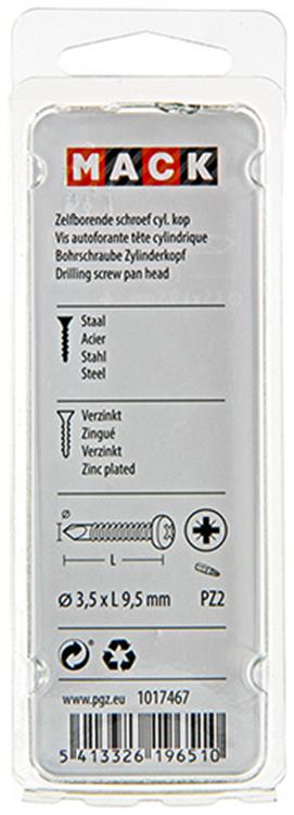 Mack 1017467 - vis autoperceuse cyl. cond. 40 pièces 3,5 x 9,5 mm | 10 pièces