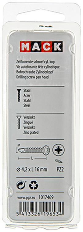 Mack 1017469 - vis autoperceuse cyl. cond. 28 pièces 4,2 x 16 mm | 10 pièces