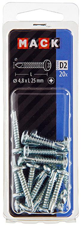 Mack 1017472 - vis autoperceuse cyl. cond. 20 pièces 4,8 x 25 mm | 10 pièces