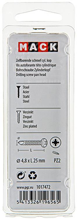 Mack 1017472 - vis autoperceuse cyl. cond. 20 pièces 4,8 x 25 mm | 10 pièces