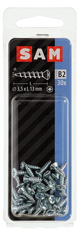 Mack 1017483 - vis autotaraudeuses plaquées bvk 30 pcs 3,5 x 13 mm | 10 pièces