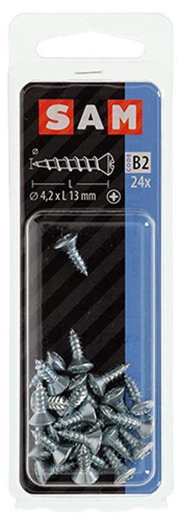 Mack 1017485 - vis autotaraudeuse bvk galvanisée 24 pcs 4,2 x 13 mm | 10 pièces