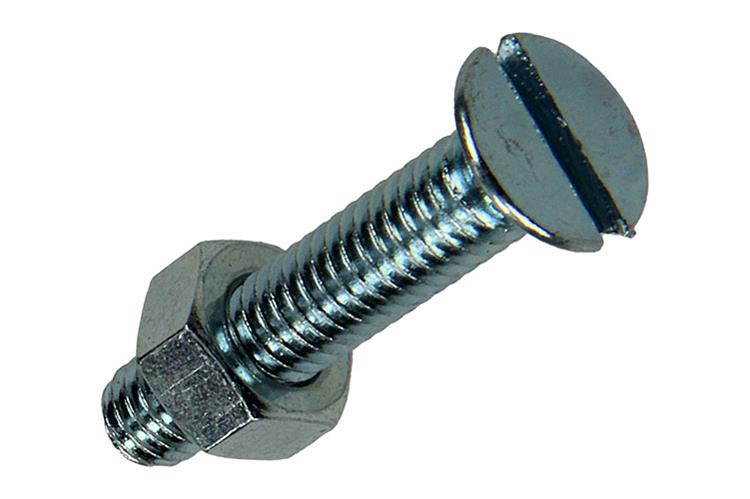 Mack 1017510 - vis à métal galvanisée. tête + écrou plaqué 8 pcs m6 x 30 mm | 10 pièces