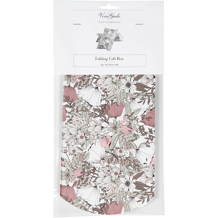 Coffret cadeau Vivi Gade, fleurs, dim. 18x15x6 cm, 300 g, marron, 3 pièces 1 boîte