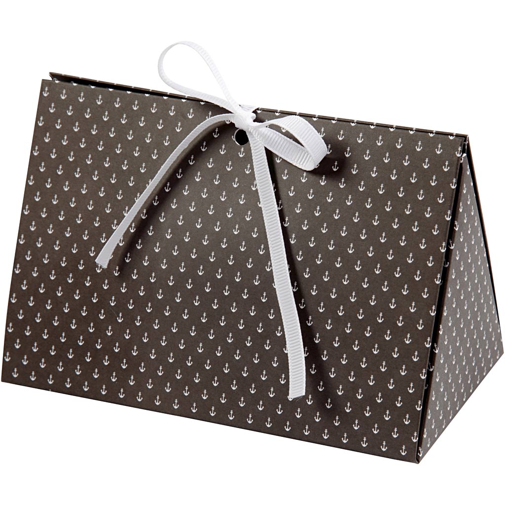 Coffret cadeau Vivi gade, ancre, dim. 15x7x8 cm, 250 g, gris foncé, blanc, 3 pièces 1 boîte