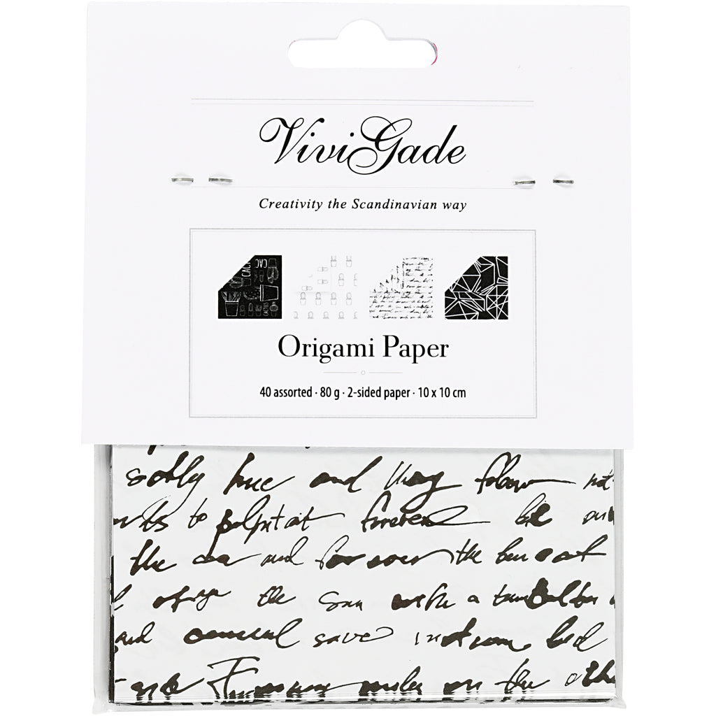 Papier origami Vivi Gade, format 10x10 cm, 80 gr, 40 feuilles 1 boîte