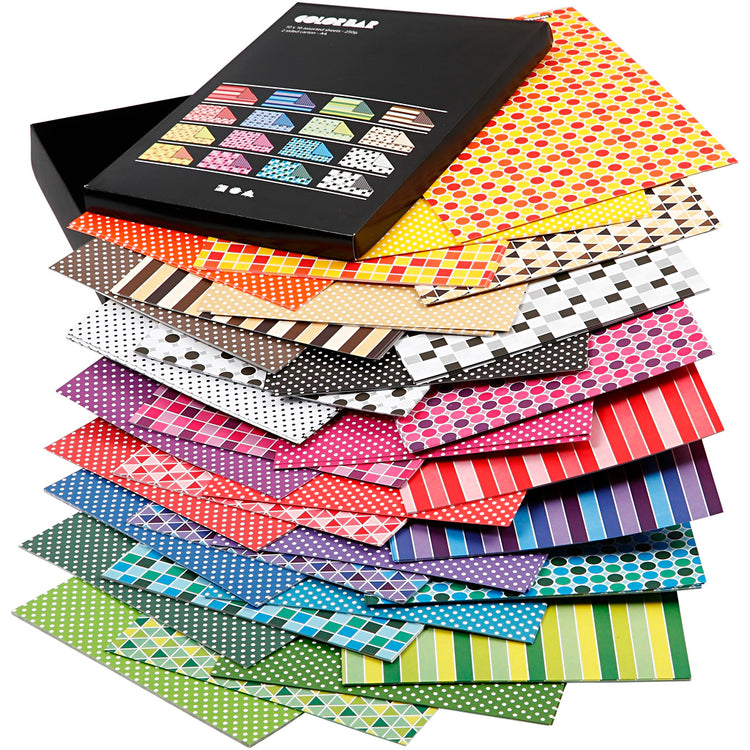 Papier à barres de couleur Creativ company, a4, feuille 210x297 mm, 100 gr, différentes couleurs, 16x10 feuilles 1 boîte