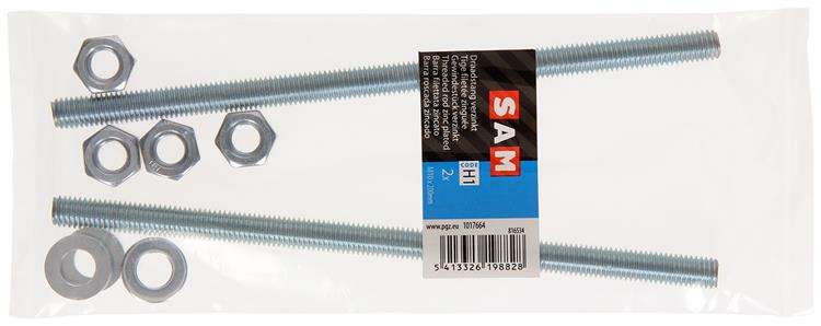 Mack 1017664 - embout fileté + rondelle + écrou plaqué. 2 pièces m10 x 200 mm | 5 pièces