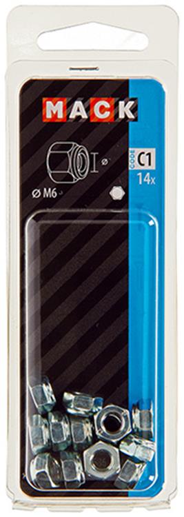 Mack 1017686 - contre-écrou hexagonal en acier galvanisé 14 pcs m6 | 10 pièces