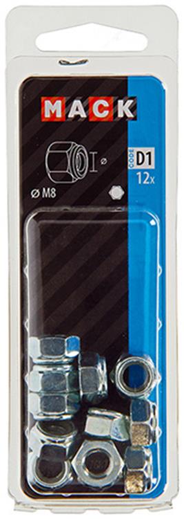 Mack 1017687 - contre-écrou hexagonal en acier galvanisé 12 pcs m8 | 10 pièces