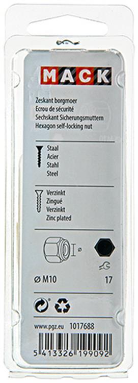 Mack 1017688 - contre-écrou hexagonal en acier galvanisé 6 pcs m10 | 10 pièces