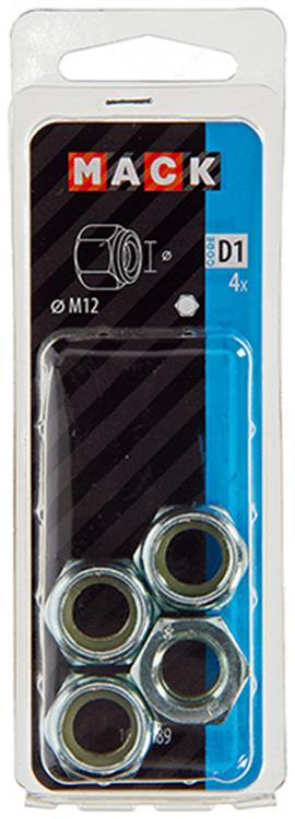 Mack 1017689 - contre-écrou hexagonal en acier galvanisé 4 pcs m12 | 10 pièces
