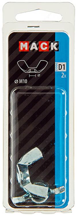 Mack 1017700 - écrou à oreilles en acier galvanisé 2 pcs m10 | 5 pièces