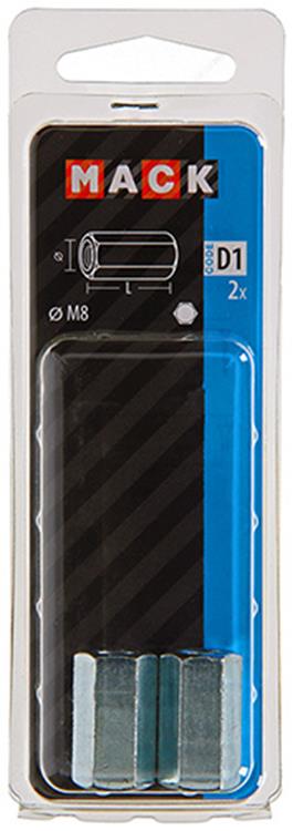 Mack 1017705 - écrou de connexion hexagonal galvanisé 2 pcs m8 | 10 pièces