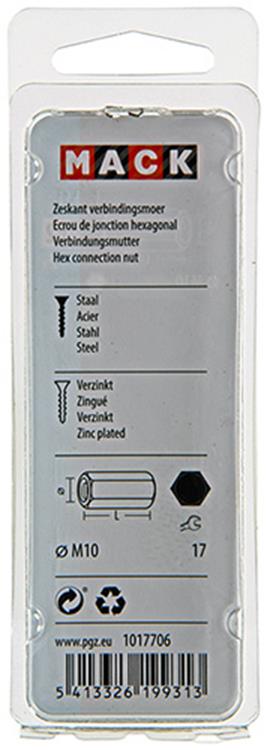 Mack 1017706 - écrou de connexion hexagonal galvanisé 2 pcs m10 | 5 pièces