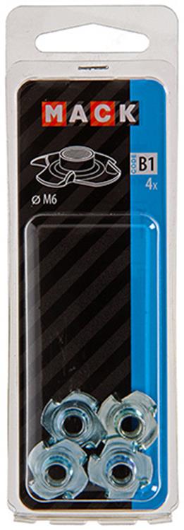 Mack 1017709 - écrou à choc en acier galvanisé 4 pcs m6 | 10 pièces