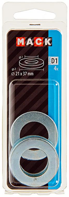 Mack 1017722 - rondelle acier galvanisé 4 pcs 21 x 37 mm | 10 pièces