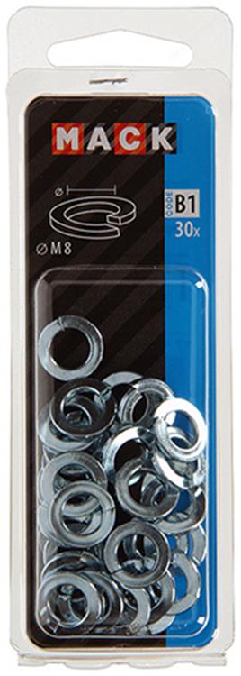 Mack 1017756 - rondelle élastique acier galvanisé 30 pcs m 8 | 10 pièces