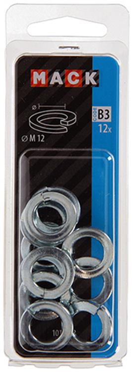 Mack 1017758 - rondelle élastique acier galvanisé 12 pcs m 12 | 10 pièces