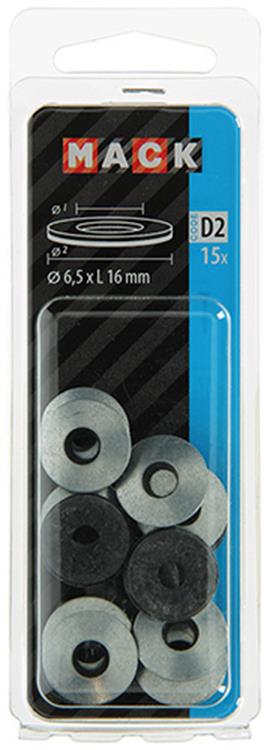 Mack 1017761 - bague d'étanchéité en caoutchouc galvanisé 15 pièces 6,5 x 16 mm | 10 pièces