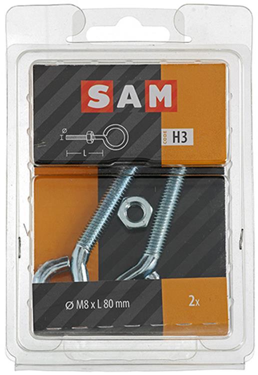 Mack 1017794 - oeil de vis métrique + écrou galvanisé 2 pcs m8 x 80 mm | 5 pièces