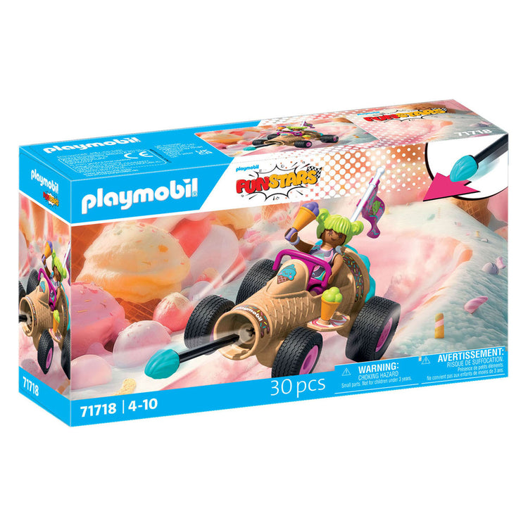 Playmobil | étoiles amusantes | cornet de glace déchaîné | jouets à partir de 4 ans | cadeau pour les enfants | voiture jouet | avec fonction d'allumage du moteur de rétraction | 71717