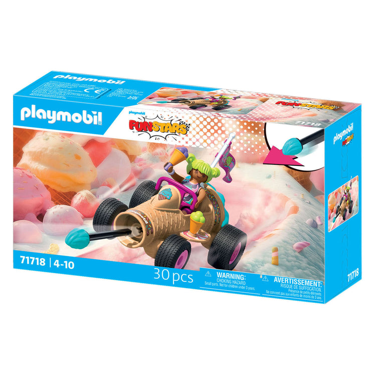 Playmobil | étoiles amusantes | cornet de glace déchaîné | jouets à partir de 4 ans | cadeau pour les enfants | voiture jouet | avec fonction d'allumage du moteur de rétraction | 71717