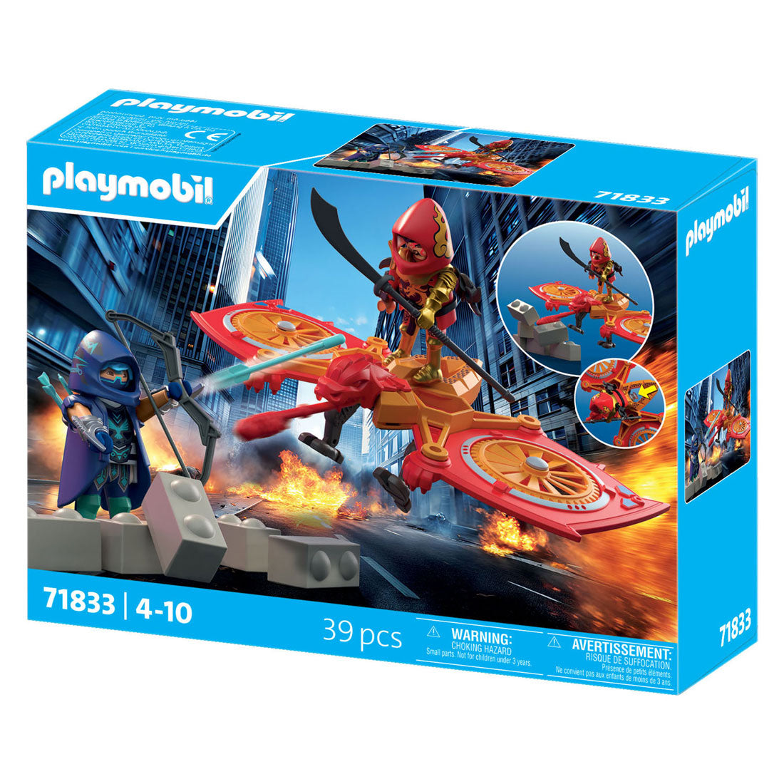 Playmobil | héros | drone héros contre ninja maléfique | jouets à partir de 5 ans | cadeau pour les enfants | avec des figurines de jeu de drones pour des jeux de rôle aventureux | 71833